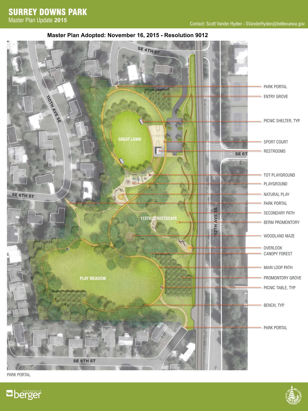Surrey Downs Park Master Plan - see text below for descripti