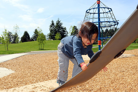 A boy plays at Surrey Downs Park.