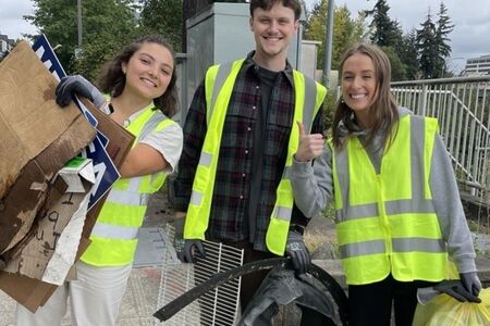 Volunteers with bags